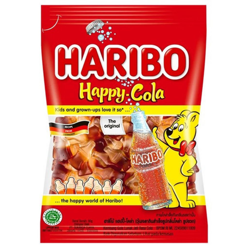 

Haribo Candy Gummy Happy Cola 80gr