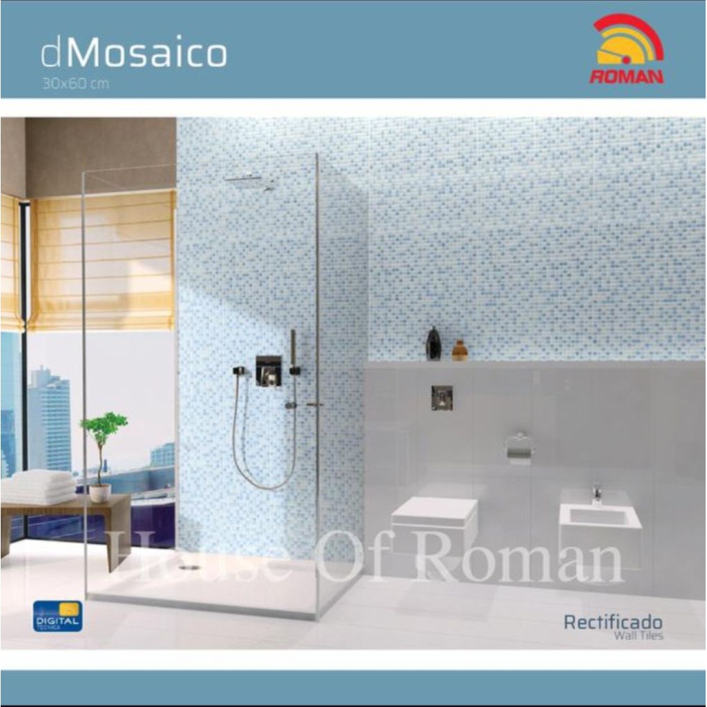 Roman Keramik 60x30 W63744R dMosaico Blue Keramik Mosaic Khas Kolam Renang Roman keramik/ Kamar Mand