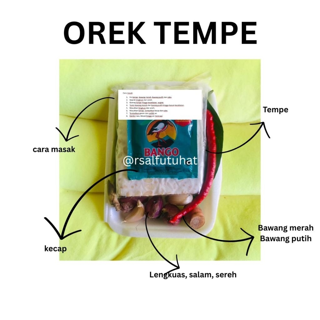 

OREK TEMPE PACK SIAP MASAK UNTUK 3-4 PORSI + TUTORIAL CARA MEMASAK