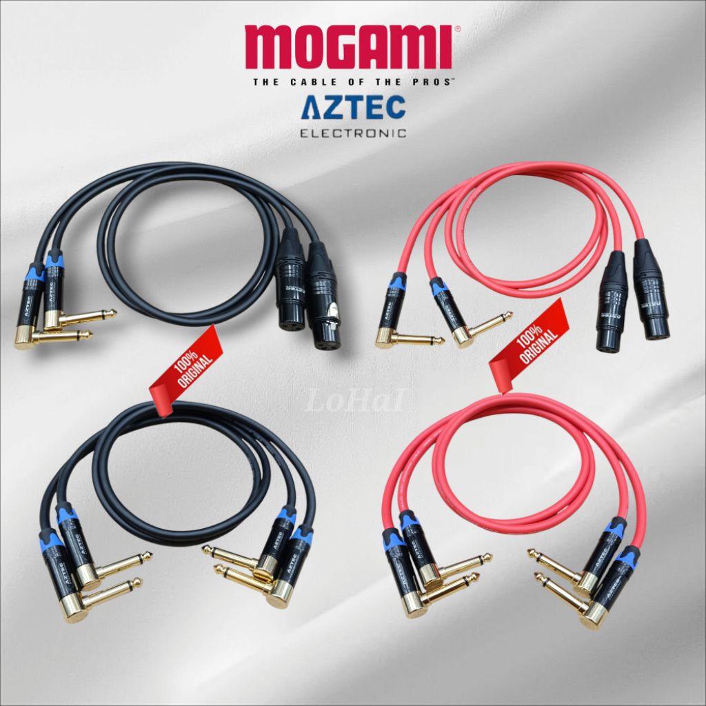 Kabel Mogami Original Japan Jack Aztec XLR Female to Akai L Akai L to Akai L Panjang 75Cm Original