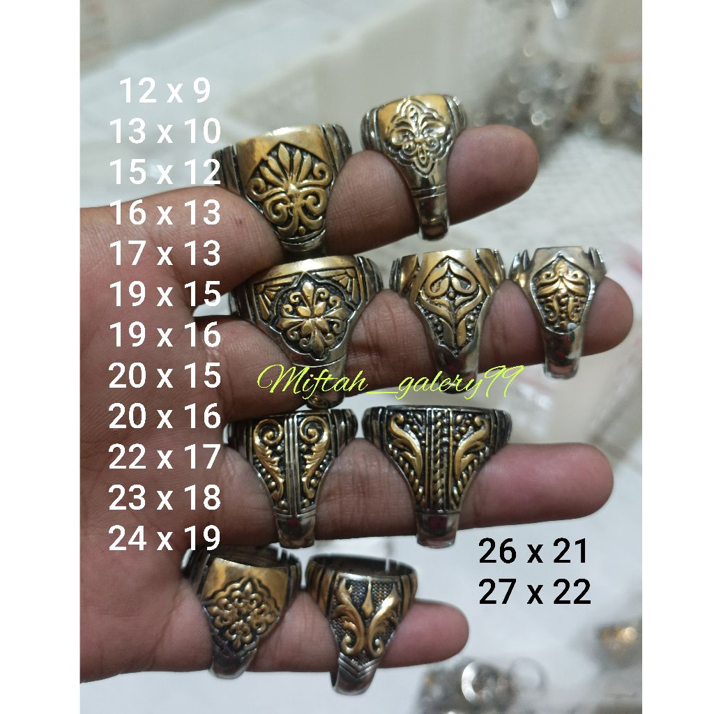 Emban cincin Alpaka Iranian kombinasi gold