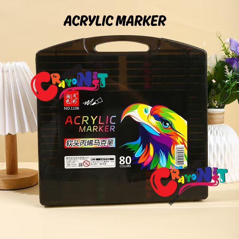 

Acrylic marker 80 warna / brush pen / spidol warna / 80 warna / kaligrafi