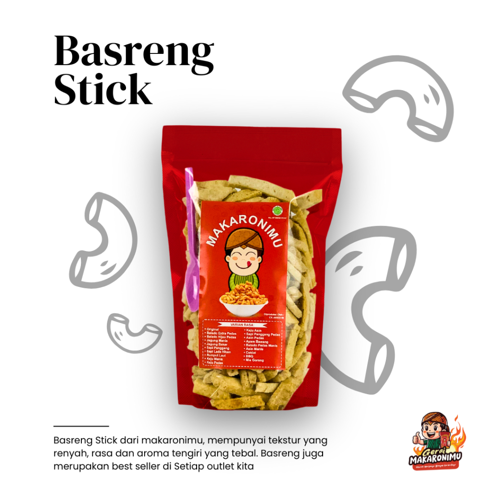 

Gerai Makaronimu | BASRENG STICK | Basreng Pedas / Basreng Pedas Daun Jeruk / Pedas / Chili Oil