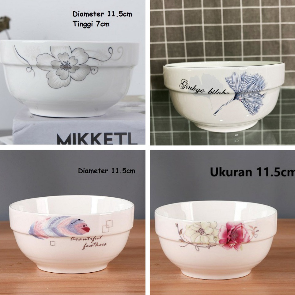 New Mangkok Keramik Korea Bunga 115cm Desain Cantik