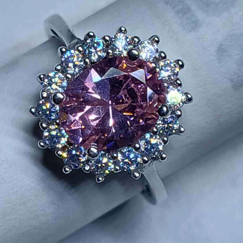 cincin perak s925 Lady Diana "Pink" size 5