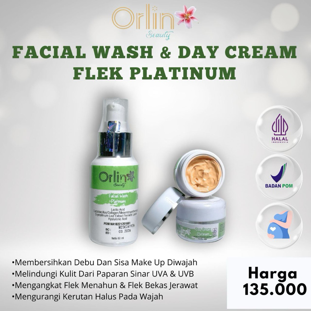 FREE BONUS} PAKET FLEK FACIAL WASH & DAY CREAM/Krim Whitening/Orlin Beauty