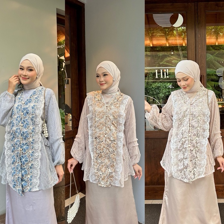 KYMORA OUTER  TUNIC BRUKAT  OUTER BRUKAT  OUTER KONDANGAN  BRUKAT OUTER  KEBAYA MODERN  OUTFIT WISUD