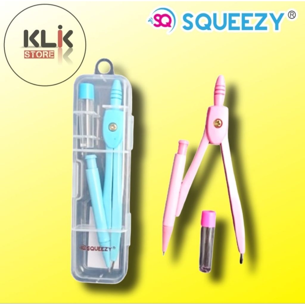 

Jangka Set Pensil Mekanik + Isi Squeezy DSC-SQ3008 / Compass Set Fancy Anak