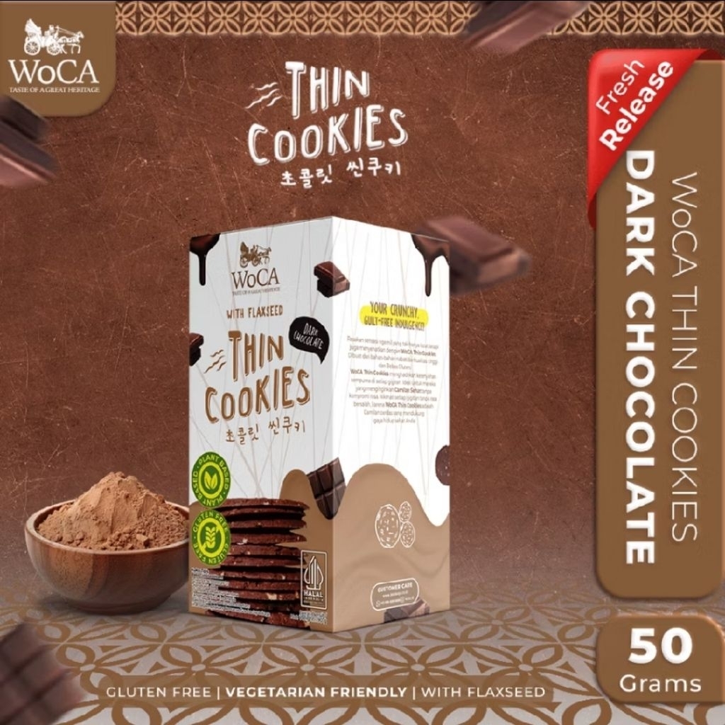 

Hampers WoCA Thin Krunz Chocolate Dark Chocolate - 50g