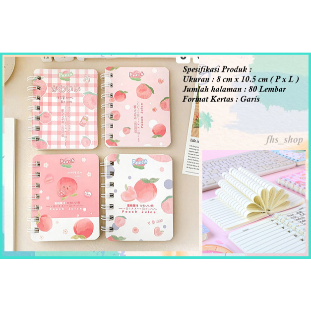 

Notebook Scrapbook A7 Notebook Mini Notebook Lucu A7 Notebook Aesthetic Peach Juice Notebook A7