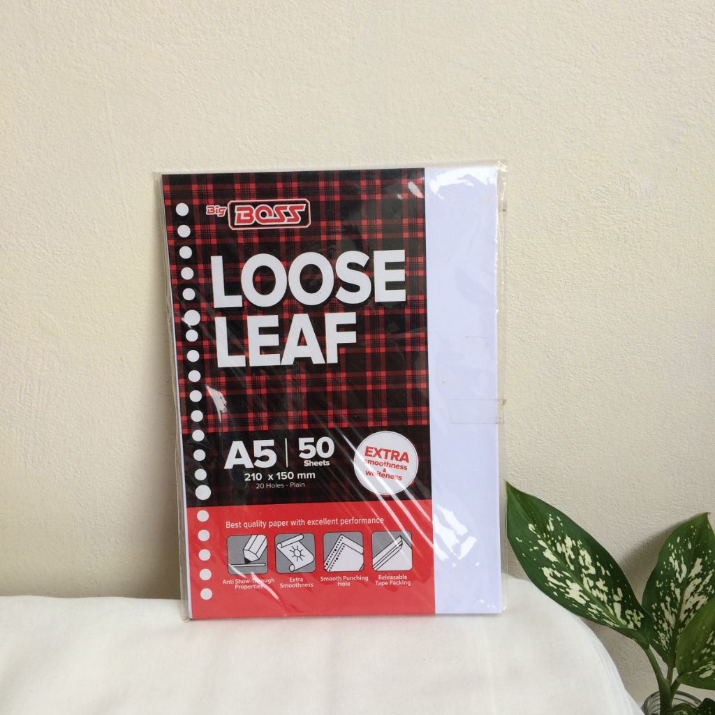

new - loose leaf kertas binder polos bisboss A5 free kertas origami