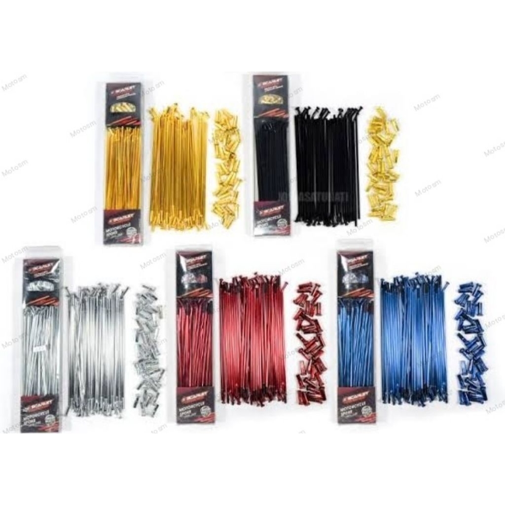 scarlet racing Jari ruji ring velg kawat 1 set supermoto crf 150L klx 150 17 17 18 22 16 19 depan be