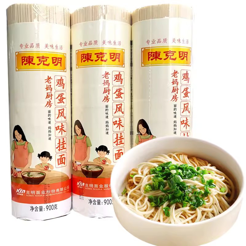 

Chen Ke Ming Mie Lidi Telur Mie Lebar Kemasan 900gr - 1kg 陈克明老妈厨房鸡蛋面