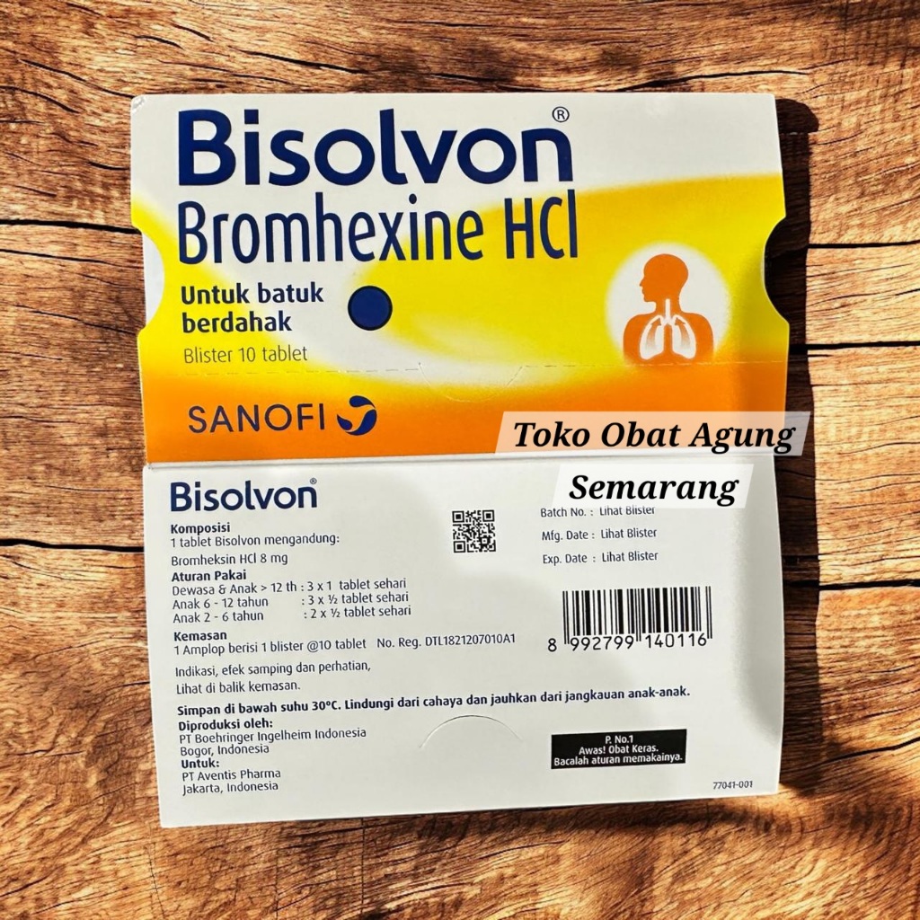 Bisolvon Tablet 8 mg (1 Strip Isi 10 Tablet). Obat Batuk Berdahak, Batuk Flu, Bronkitis Akut