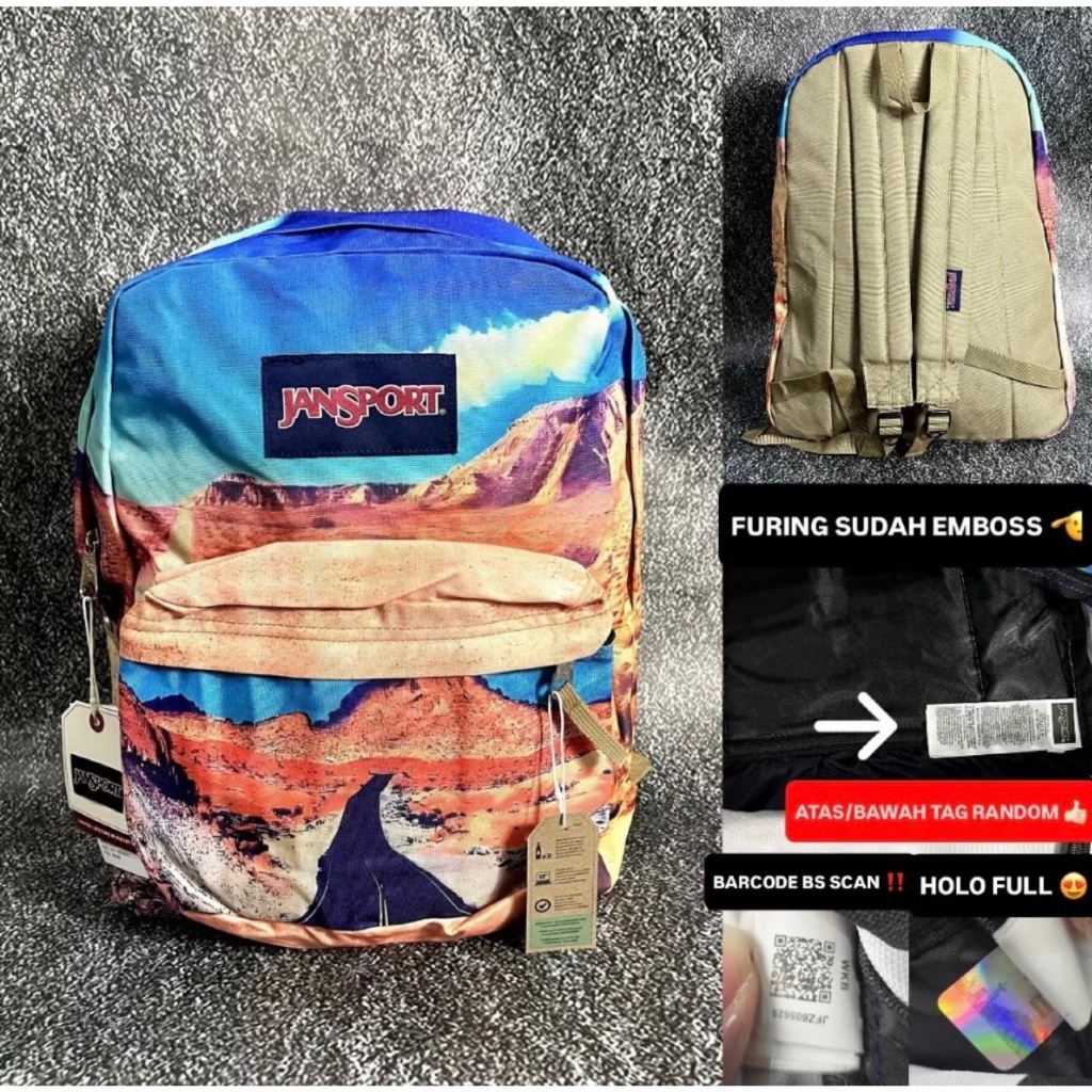 TAS RANSEL JS JANSPORT SPORT BAGS MOTIF PASIR ORIGINAL BACKPACK / TAS RANSEL PRIA WANITA