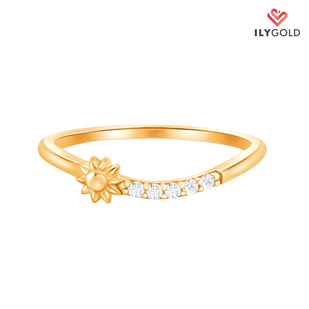 Cincin Size 10, 14 Emas Kadar 9K Model Ethernal Sun Bromo Collection Yellow Gold - ILY Gold