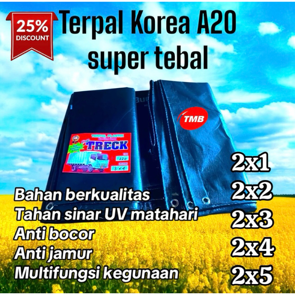 TERPAL HITAM LEMBARAN 2x1 2x2 2x3 2x4 2x5 BAHAN TEBAL BERKUALITAS KOREA TAHAN SINAR UV MATAHARI, ANT