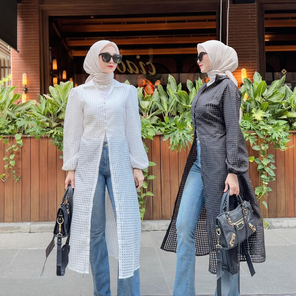 Promo  Fanmu Long Tunik Wanita / Baju Tunik Polos Wanita Kekinian Premium