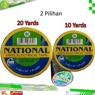 

(sko) NATIONAL ISOLASI LISTRIK SELOTIP HITAM 3/4 " INCI 20 10 YARD GROSIR SELOTIP nasional NACHI VINYL Original