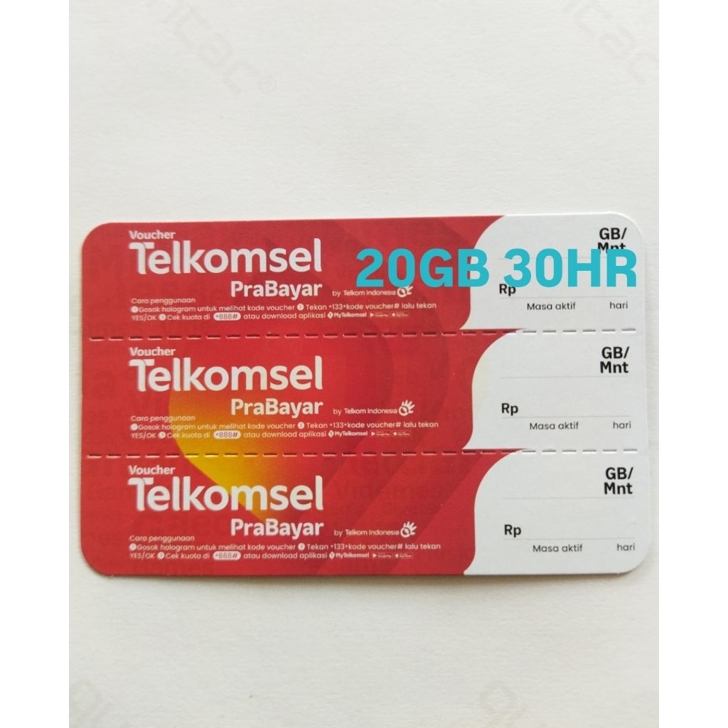 VOUCHER TELKOMSEL 20GB 30HARI EXPYT FRESH 3 BULAN KHUSUS JATENG