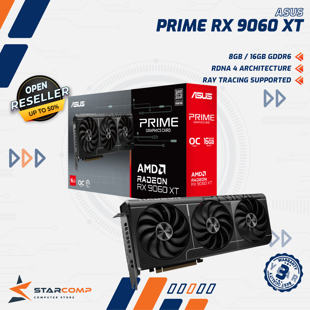 ASUS PRIME RADEON RX 9060 XT 8GB / 16GB GDDR6 VGA 9060XT