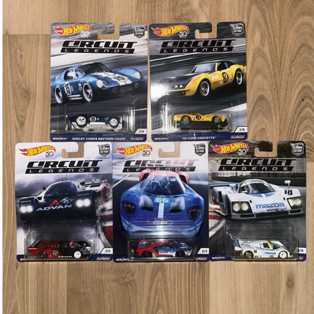 [SET ISI 5] Hot Wheels Premium Car Culture Circuit Legends 2018 (Shelby Cobra Daytona Coupe '69 COPO