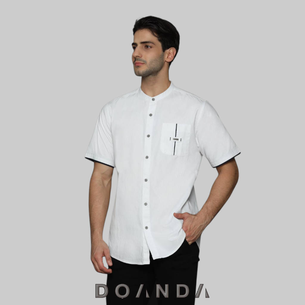 Doanda Baju Koko Pria Lengan Pendek Regular - Kemeja Muslim Pria Basic