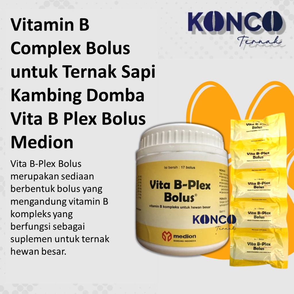 Vitamin B Complex Bolus untuk Ternak Sapi Kambing Domba Vita B Plex Bolus Medion