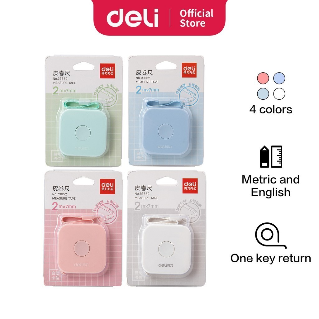 

DELI Meteran Mini Gulung 150CM Pengukur Lingkar Perut Baju Jahit Alat Ukur Kain Barang Unik Lucu 7mm×1.5m