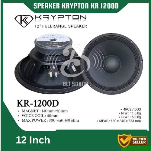 SPEAKER KOMPONEN KRYPTON KR 1200D 12 INCH 12 IN 12" SPEAKER KR1200D 300 WATT ORIGINAL