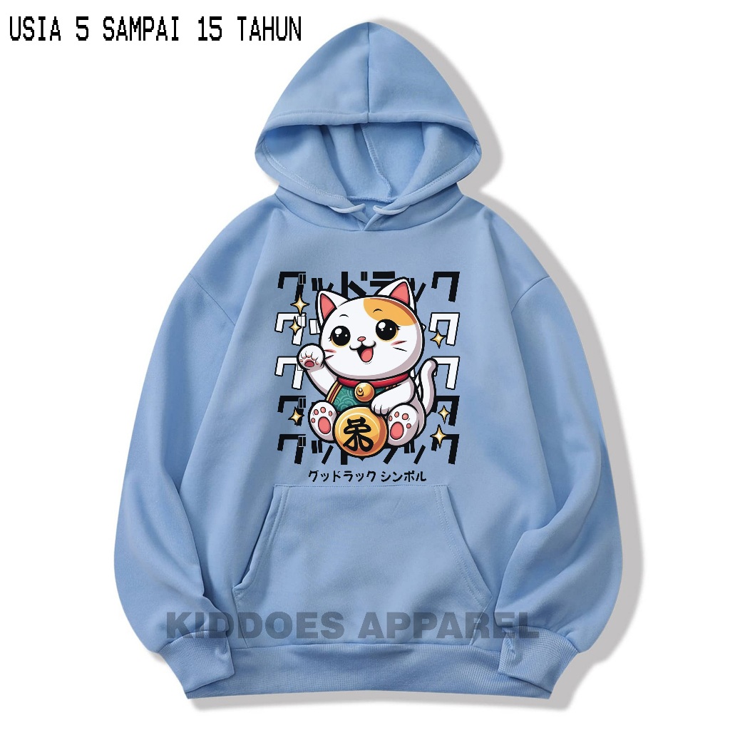 KIDDOES APPAREL Sweater Hoodie Jaket Anak Perempuan Kucing Japan Usia 5-15thn