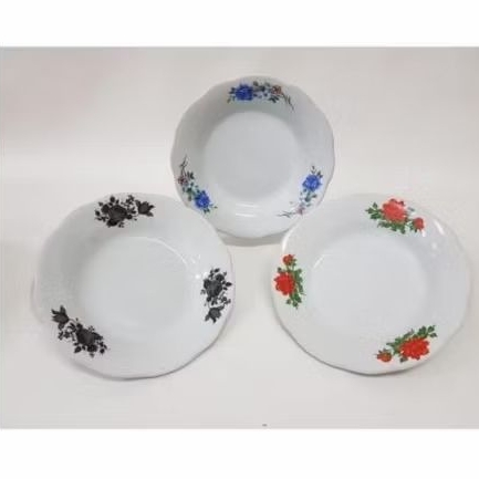 Piring keramik bunga rose /piring makan/uk 8 harga satuan