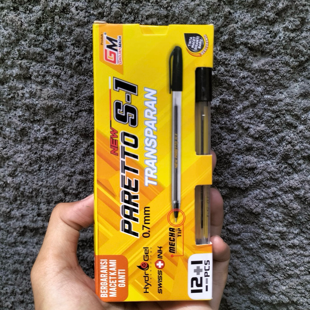 

[LUSIN/12PCS] Bolpen/ pulpen PARETTO S1 Gajah Mada + bonus