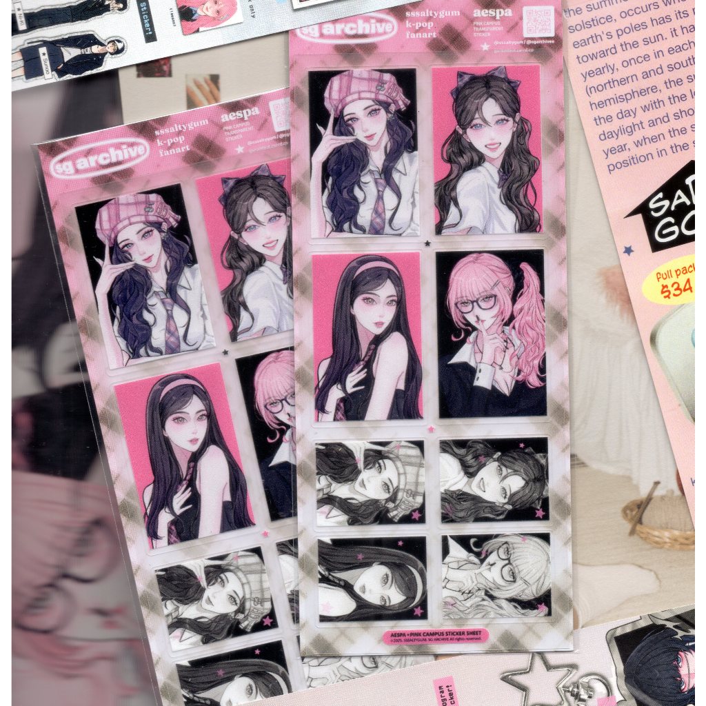 

aespa ★ Pink Campus Transparent Sticker Sheet