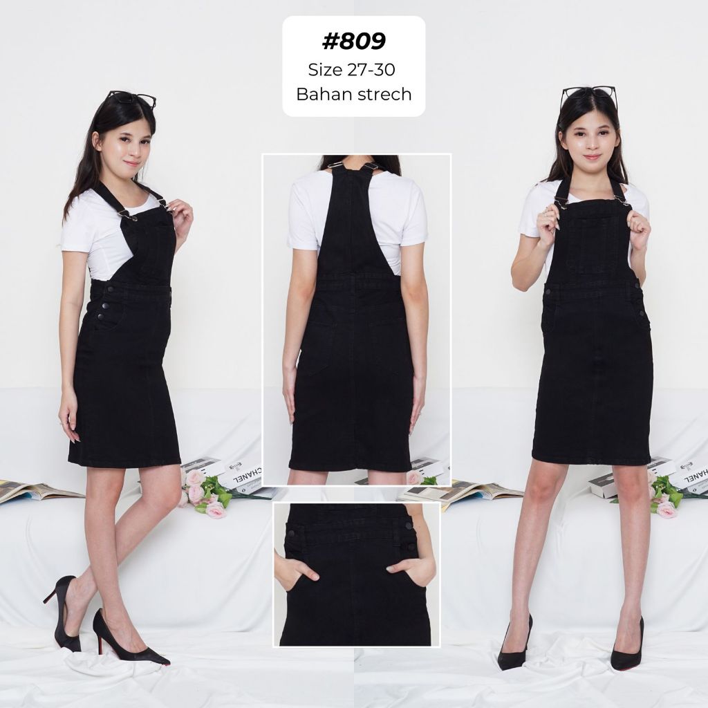 Overall Jeans Wanita Korean Dress Overall Dress Korean Style Rok Overall Pendek Jumpsuit Kekinian