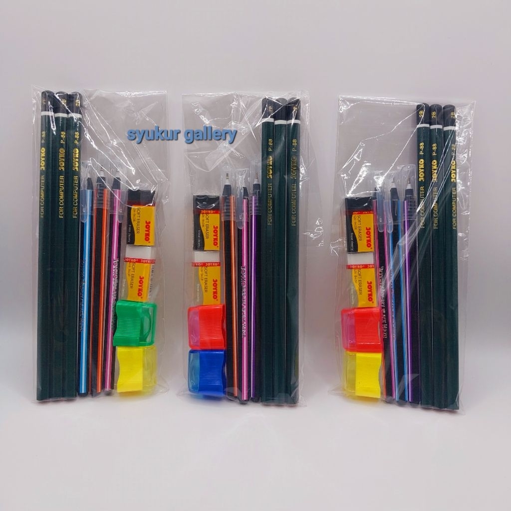 

Perlengkapan alat tulis sekolah Joyko 1 Set 10 IN 1 / paket Lengkap / pensil, pulpen, rautan, penghapus