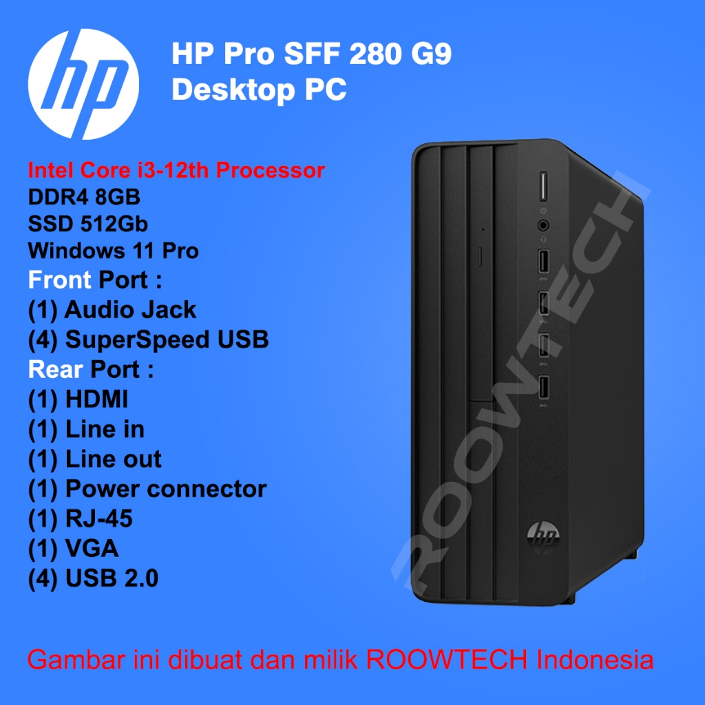 PC Hp Core I3 12100 8Gb SSD 512Gb