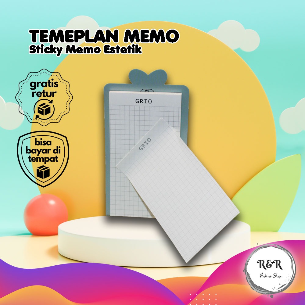 

Tempelan Memo Sticky Notes GRIO Grid Catatan GRIO Elegan Dan Praktis Minimalis & Multifungsi