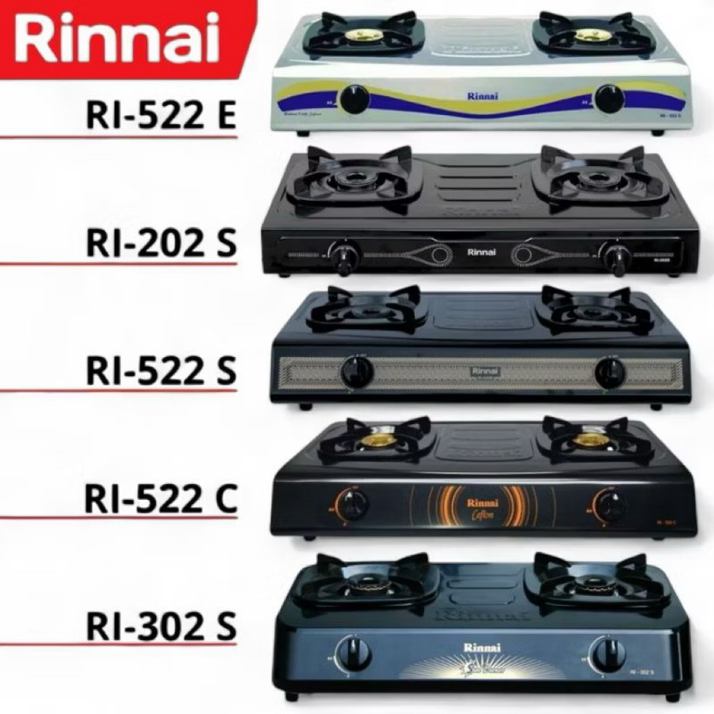 KOMPOR GAS RINNAI 2 TUNGKU TIPE RI-522E/ RI-302S