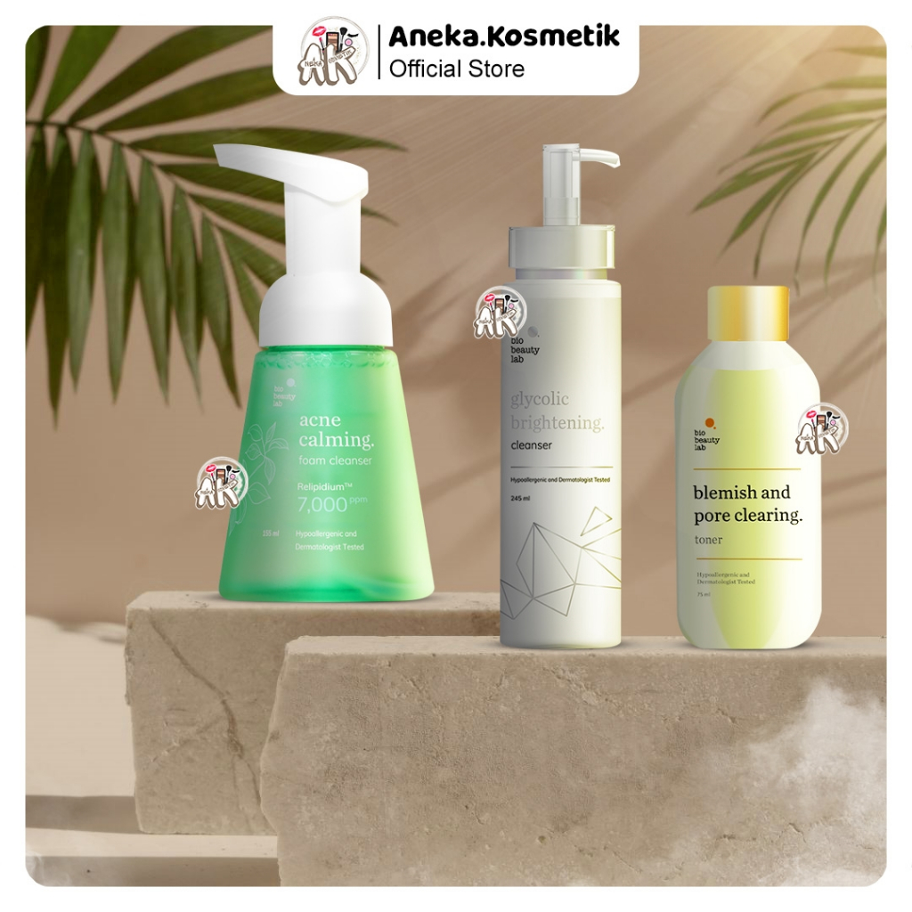 BIO BEAUTY LAB SKINCARE SERIES ( CLEANSER GLYCOLIC & ACNE CALM / TONER BLEMISH AND PORE )