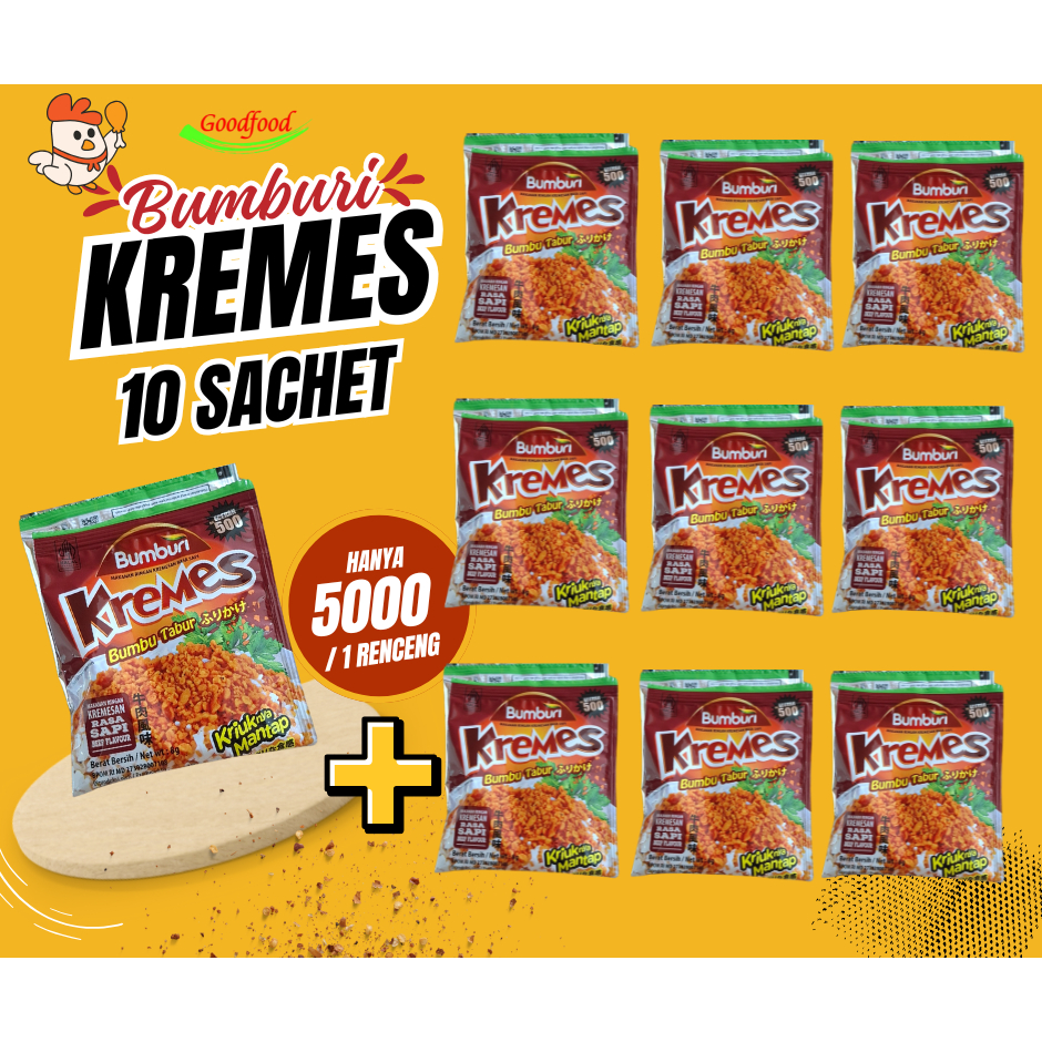 

Bumburi Kremes - Kremesan rasa sapi - 1 renceng isi 10 Sachet - Kremes
