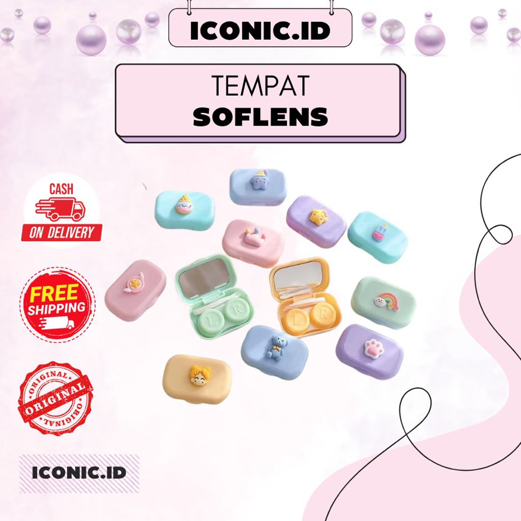 Iconic.id-Tempat Soflens / Aplikator Soflens Set / Tempat soflens Travel / Alat soflens + Tempat sof