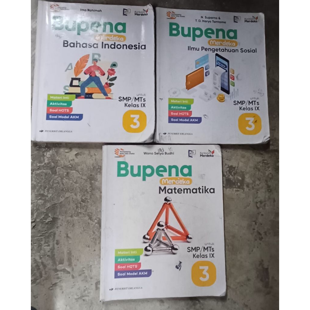 Buku paket bupena kelas 9 / 3 smp , bupena merdeka bahasa indonesia , bupena merdeka matematika , bu