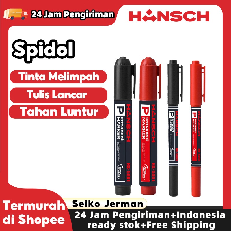 

HANSCH SpidolPermanen Permanent Marke Tinta Warna Hitam Merah 1Pcs/10Pcs