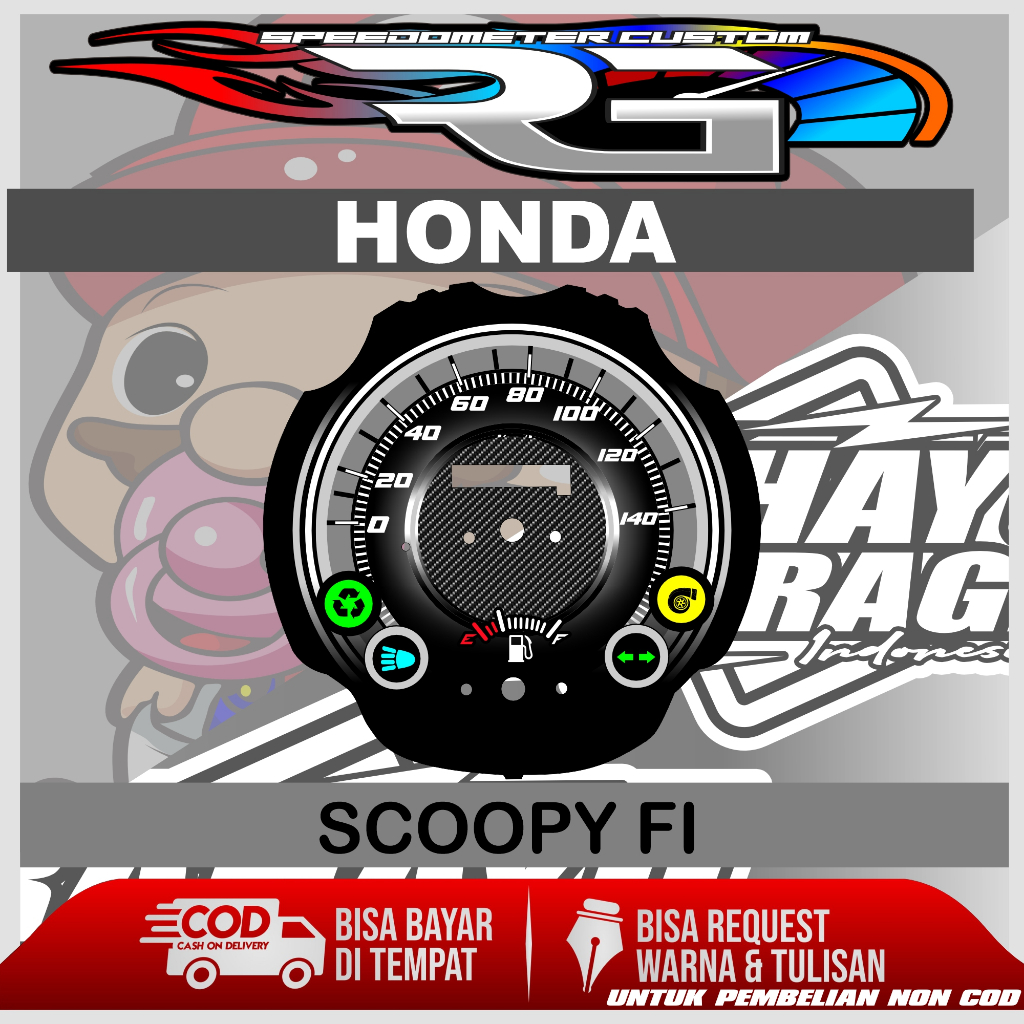 PAPAN SPEEDOMETER CUSTOM HONDA SCOOPY FI PANEL SPEDOMETER CUSTOM  HONDA SCOOPY FI
