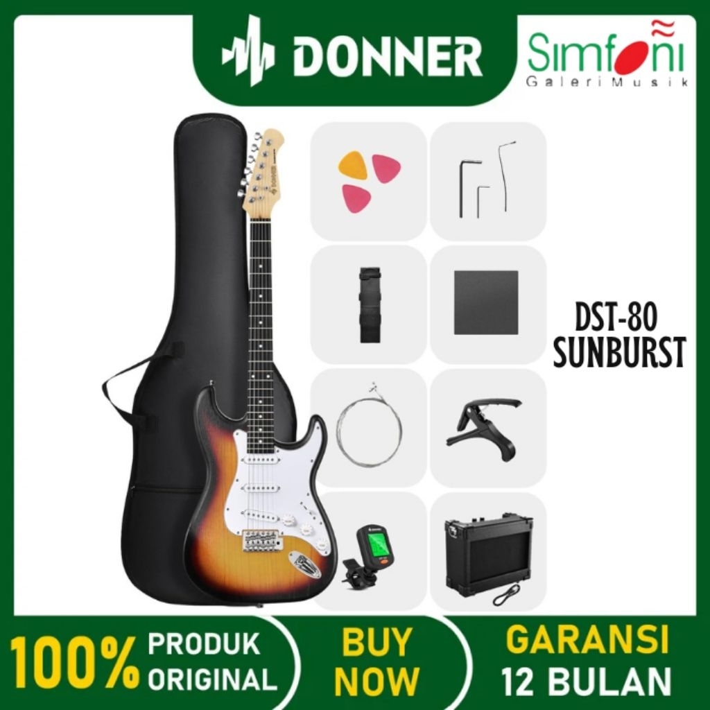 DONNER DST-80 SUNBURST - Electric Guitar Gitar Elektrik
