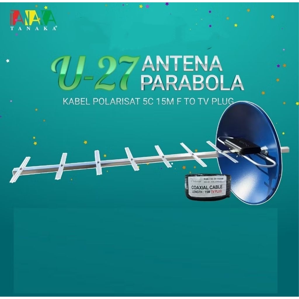 Antena Tanaka U-27 Antena Parabola Kabel 15 Meter