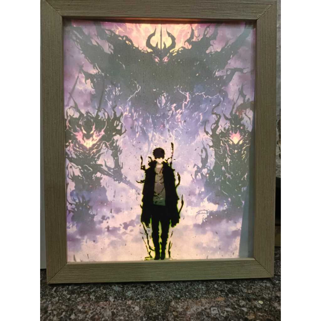 Hiasan Dinding Light Box Anime 3D Figura LED Dekorasi Kamar