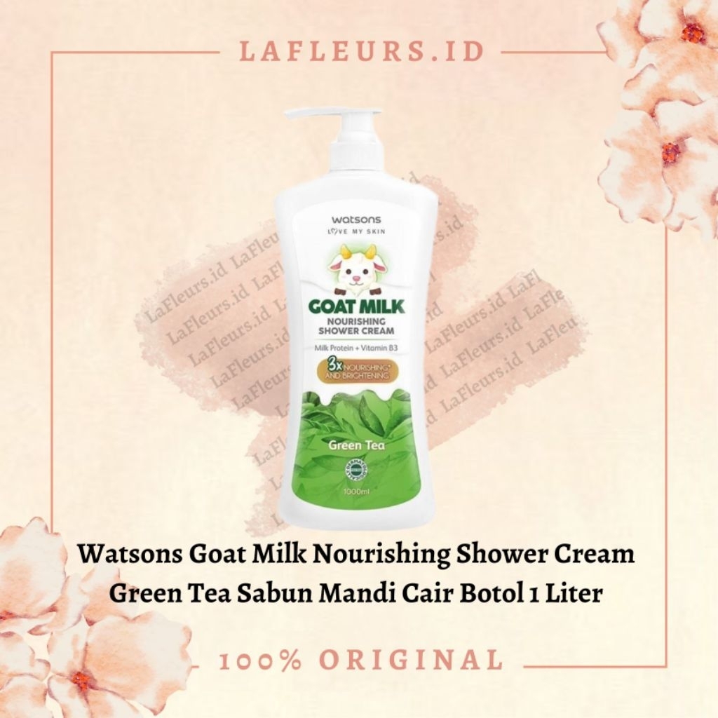 Watsons Goat Milk Body Wash Nourishing Green Tea Shower Cream Botol 1liter / 1000ml / Refill Pouch 8