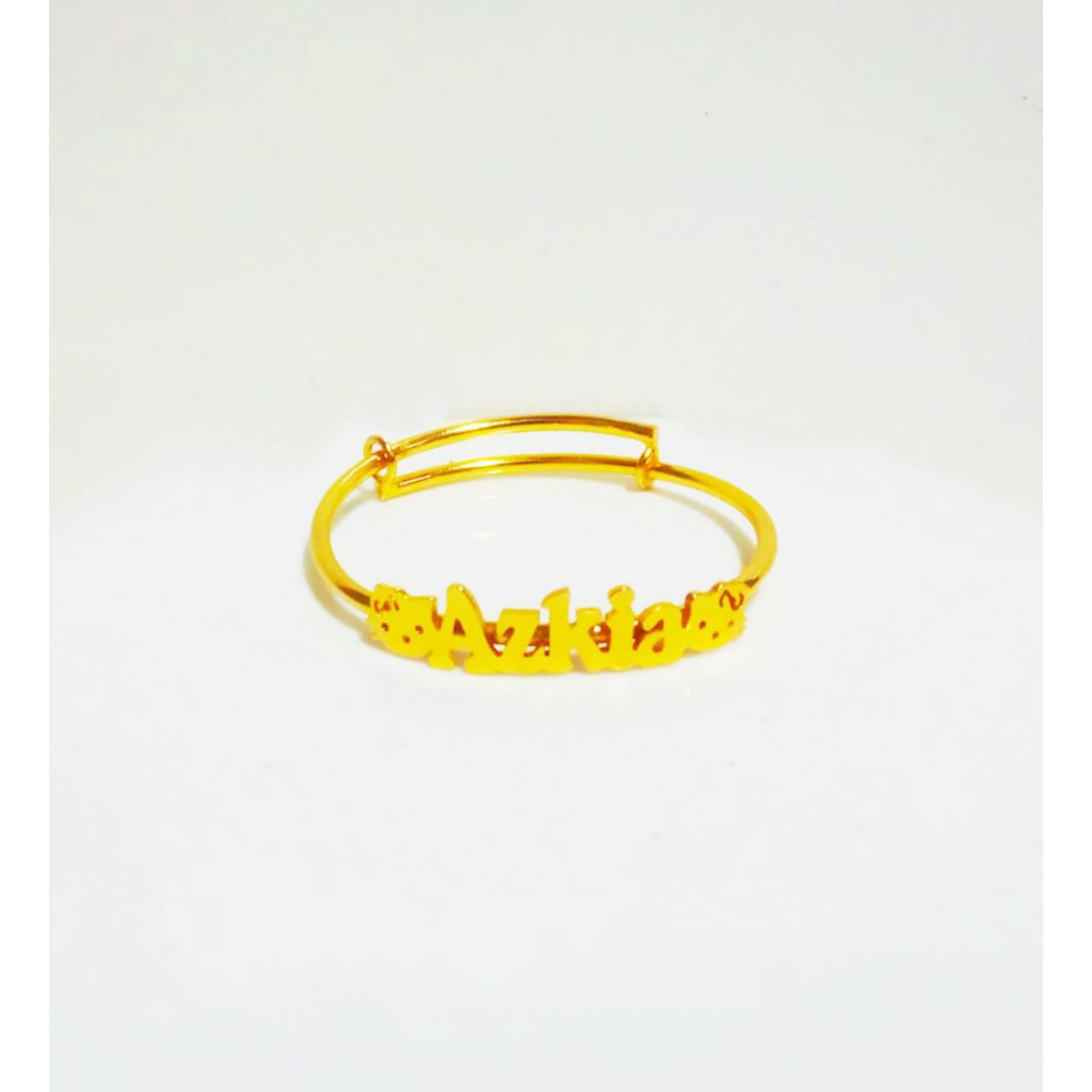 gelang nama anak lapis emas